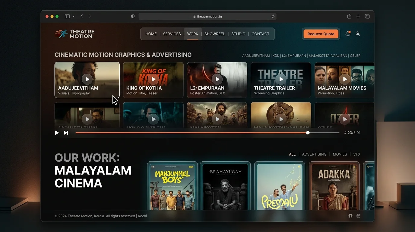 Theatre Motion — Malayalam Cinema Advertising showcase